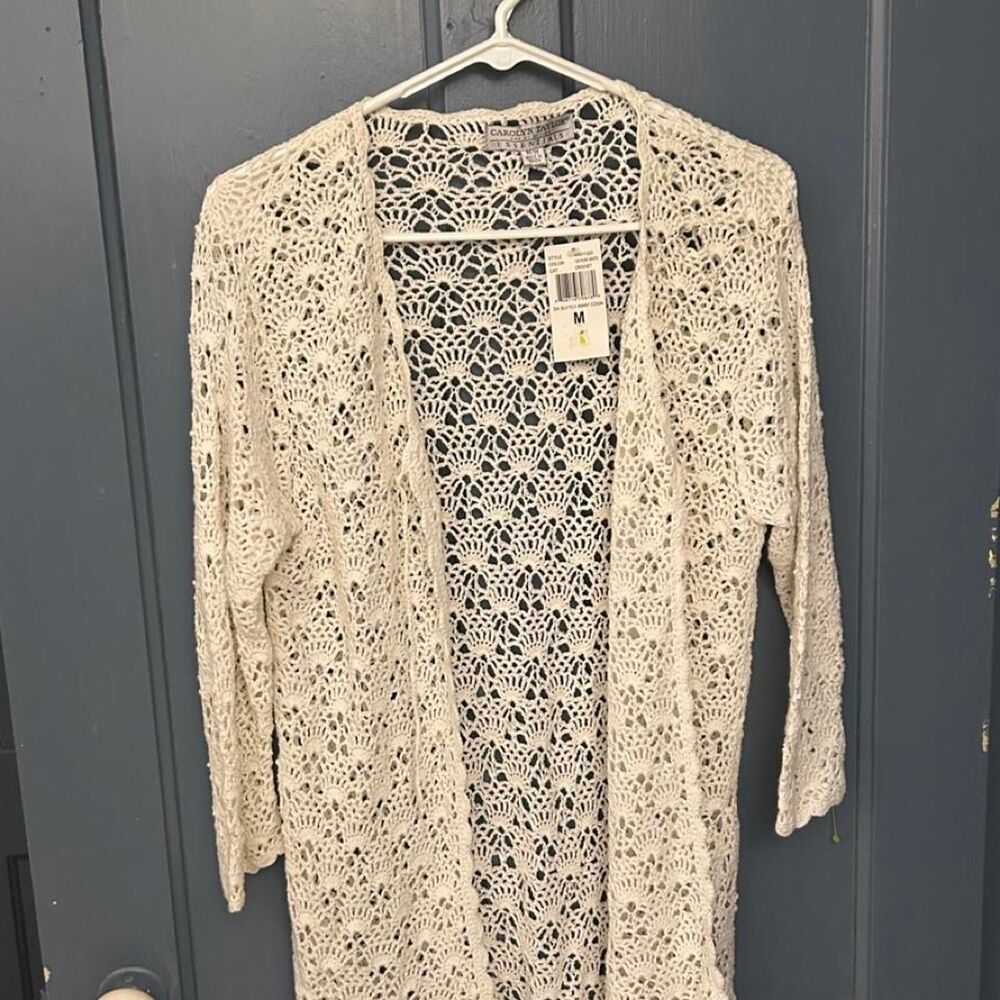 Carolyn-taylor Women's Cream and White Cardigan